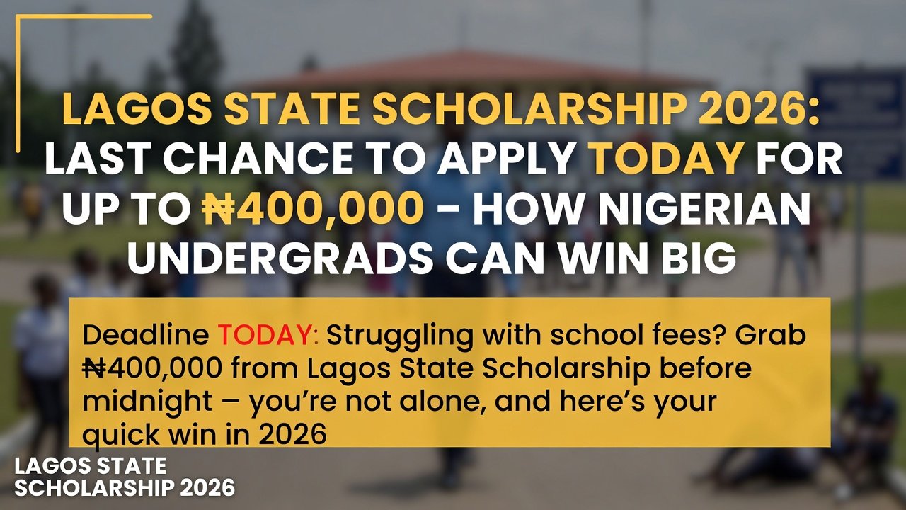 Lagos State Scholarship 2026: Applications Close Today — Here's How to Apply